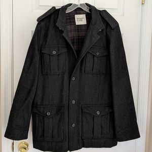 Old Navy Men's Dark Gray Wool Peacoat